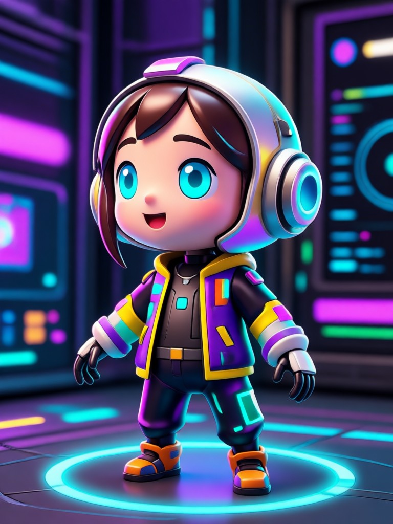 Anime style avatar with colorful hair and expressive eyes