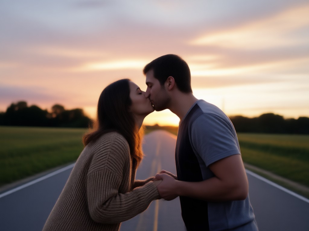 Realistic AI couple kiss video result