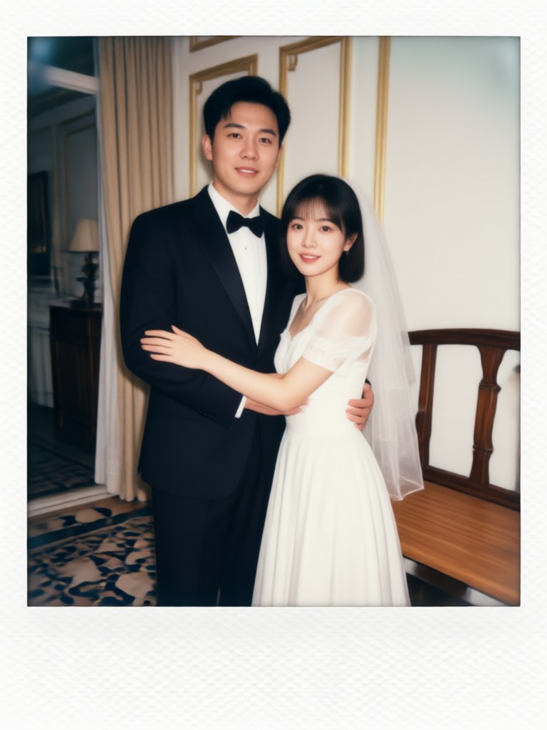 Anniversary polaroid with romantic vignette effect