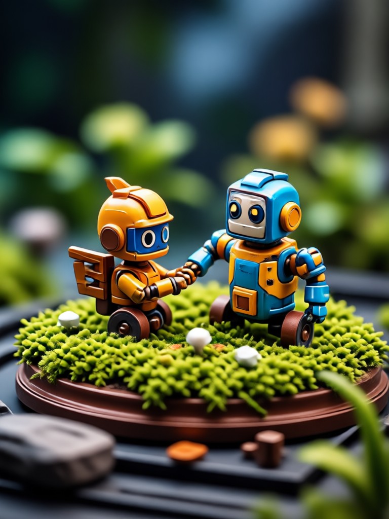 AI generated miniature train set scene