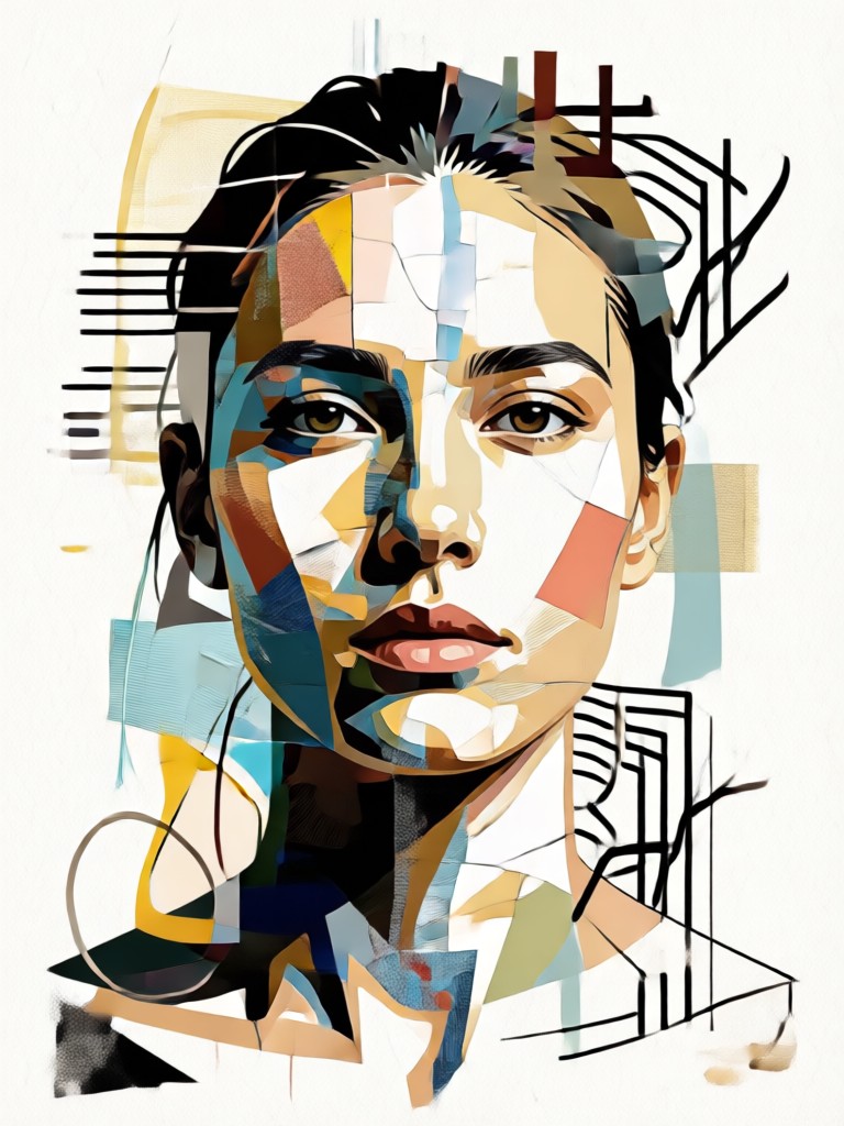 Asymmetrical flowing portrait layout