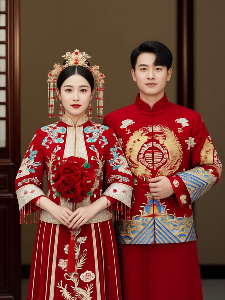 Renaissance period wedding attire portrait maker