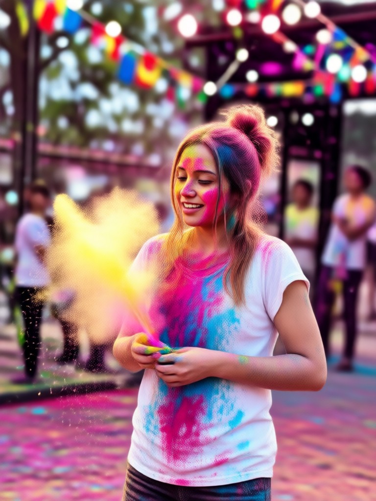 Elegant Holi themed photo with subtle colors