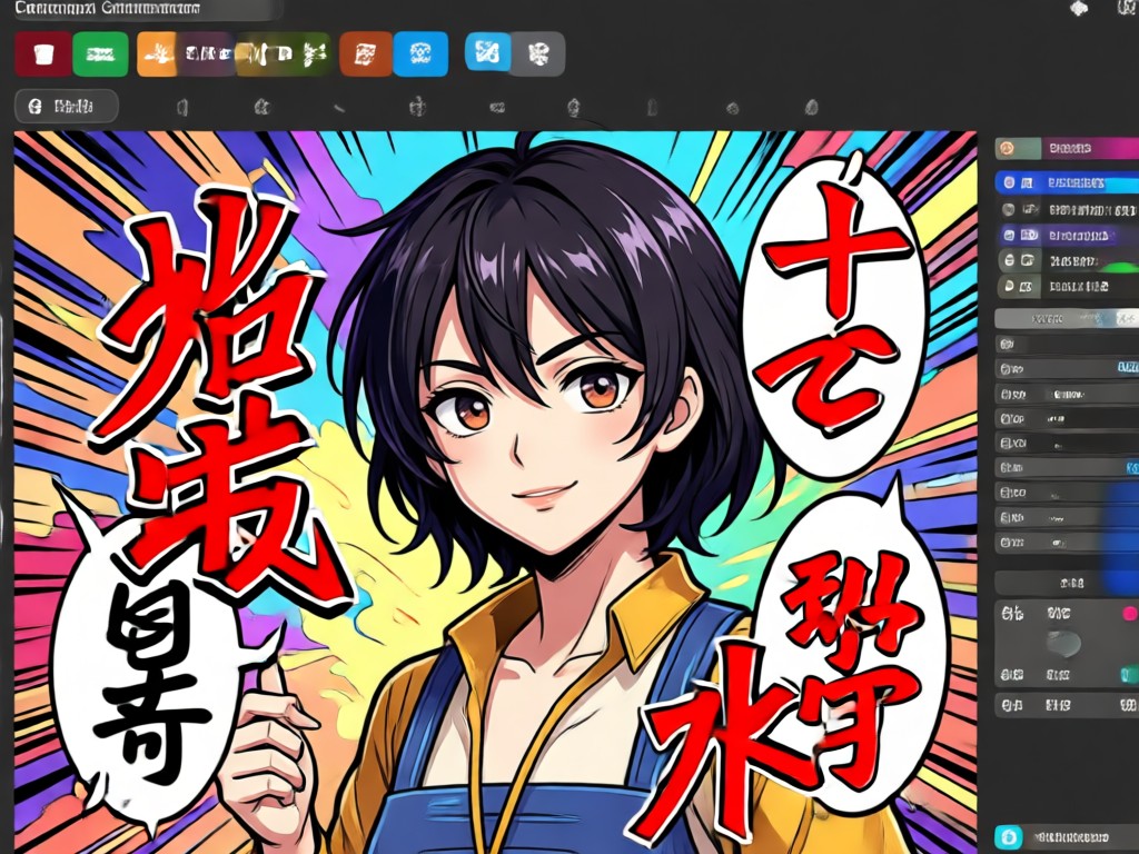Comparison showing manga art creation process