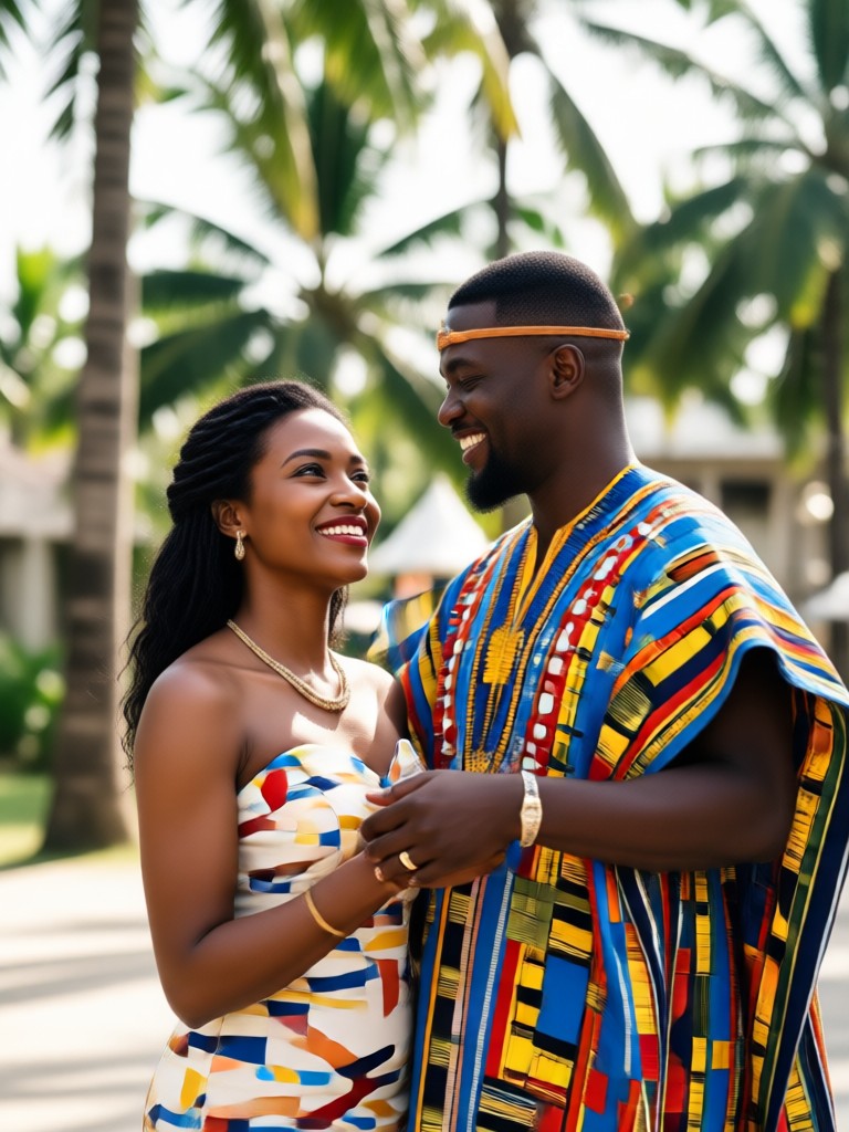 Retrato de casal de casamento tradicional Yoruba