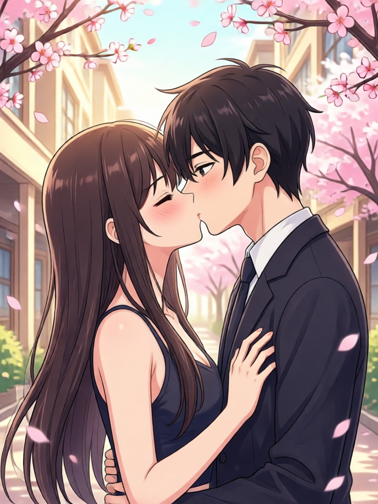 Adegan ciuman anime romansa aksi