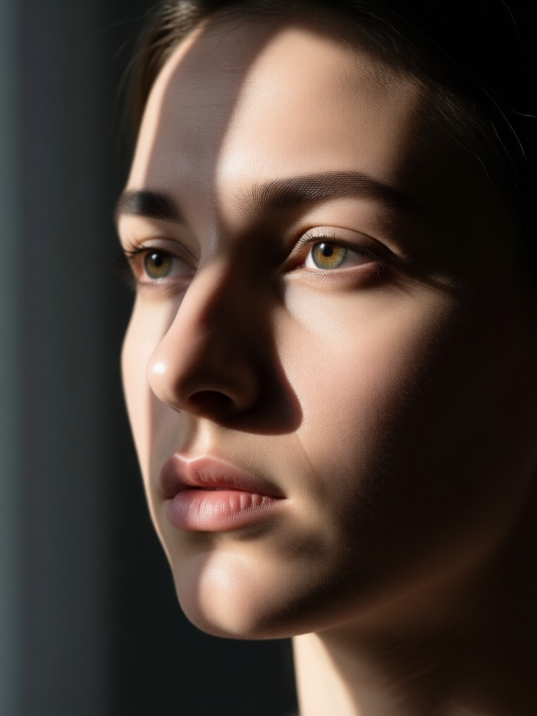 High contrast split lighting AI portrait