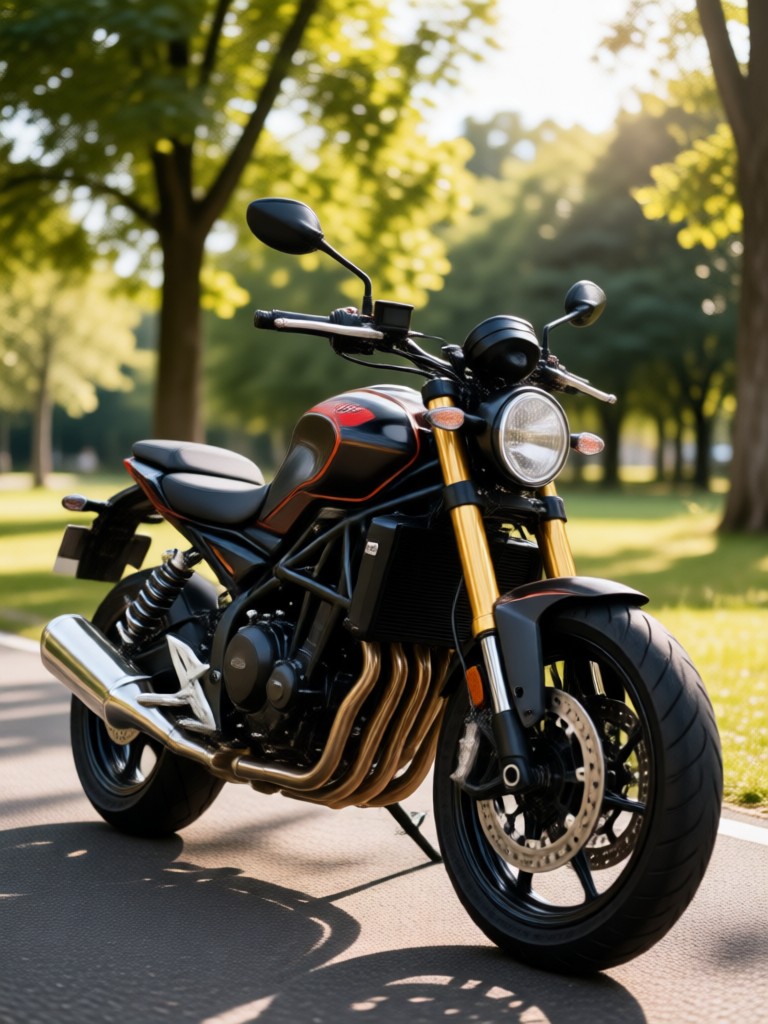 Moto de aventura em cenário de paisagem fantástica