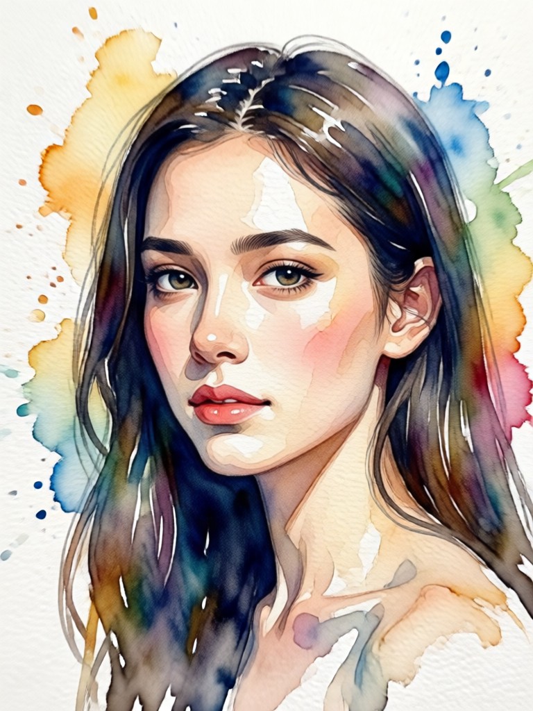 Dramatisches Männerporträt in kräftigem, expressivem Aquarellstil