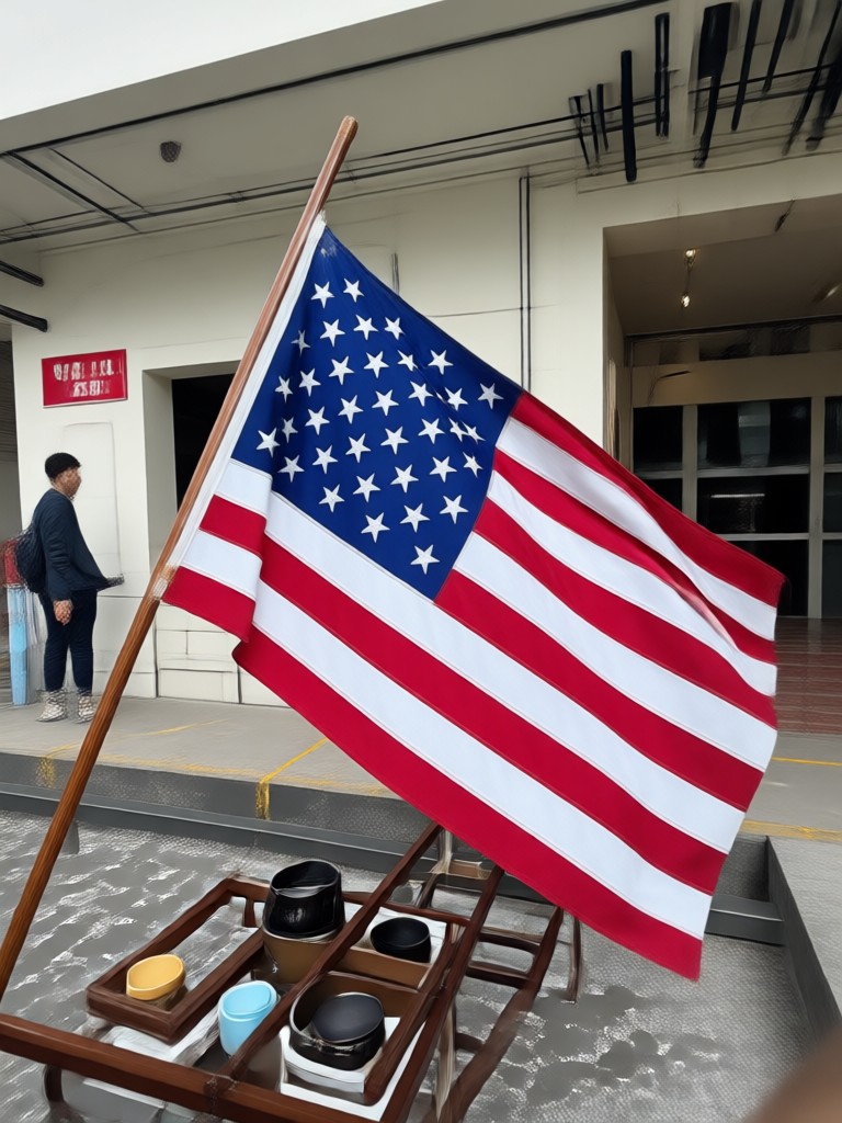 Patriotische gestreifte Flagge mit Sternsymbol