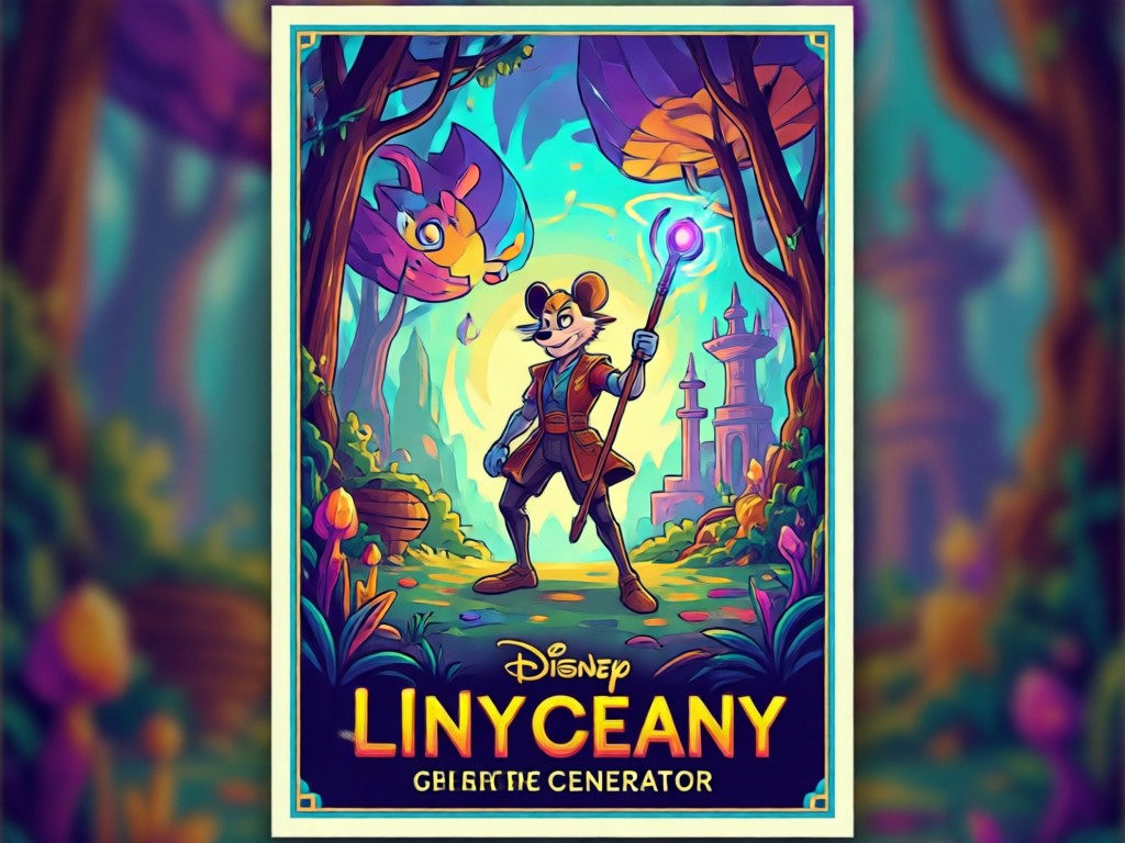 AI transforming a photo into a Disney style poster