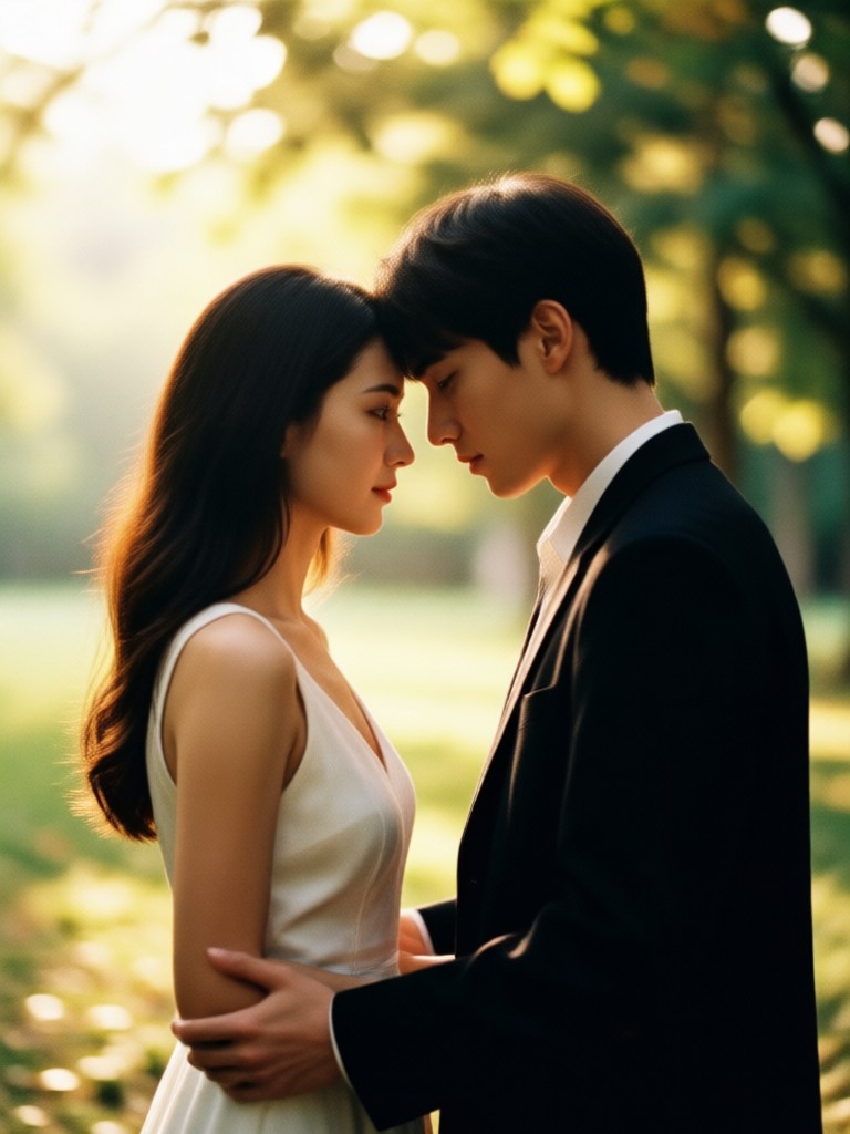Romantic indoor photo with soft Fujifilm Pro 400H style