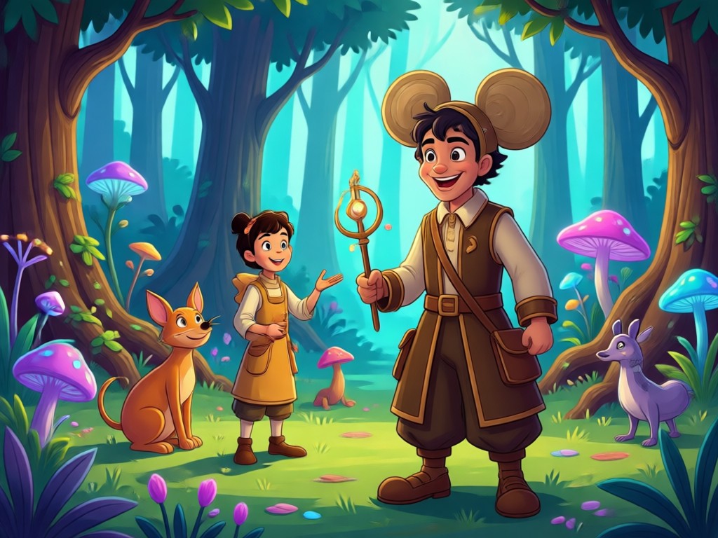 Text prompt turning into a finished Disney Pixar poster