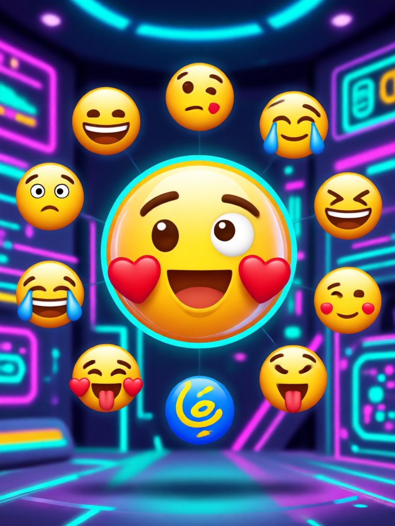 Mobile app interface for AI emoji creation