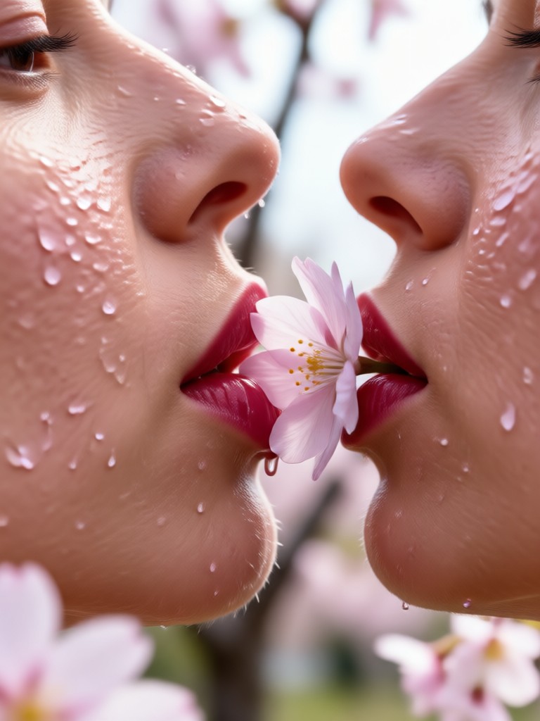 Cherry blossom kiss AI video example