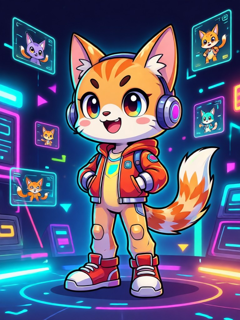 Fantasie-Charakter-Maskottchen für eine Gaming-App