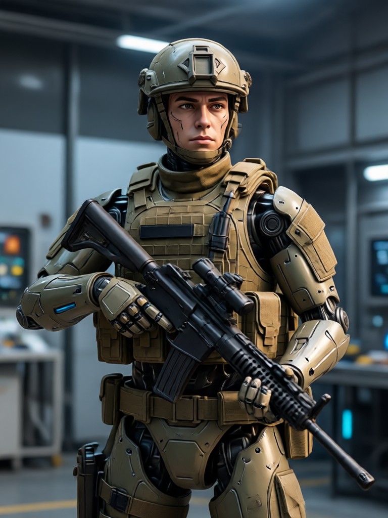 Desert warfare AI soldier