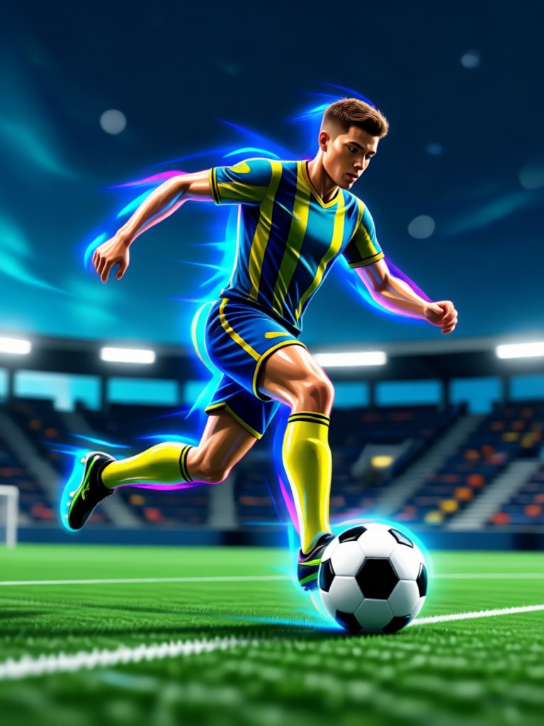 AI cartoon style football player