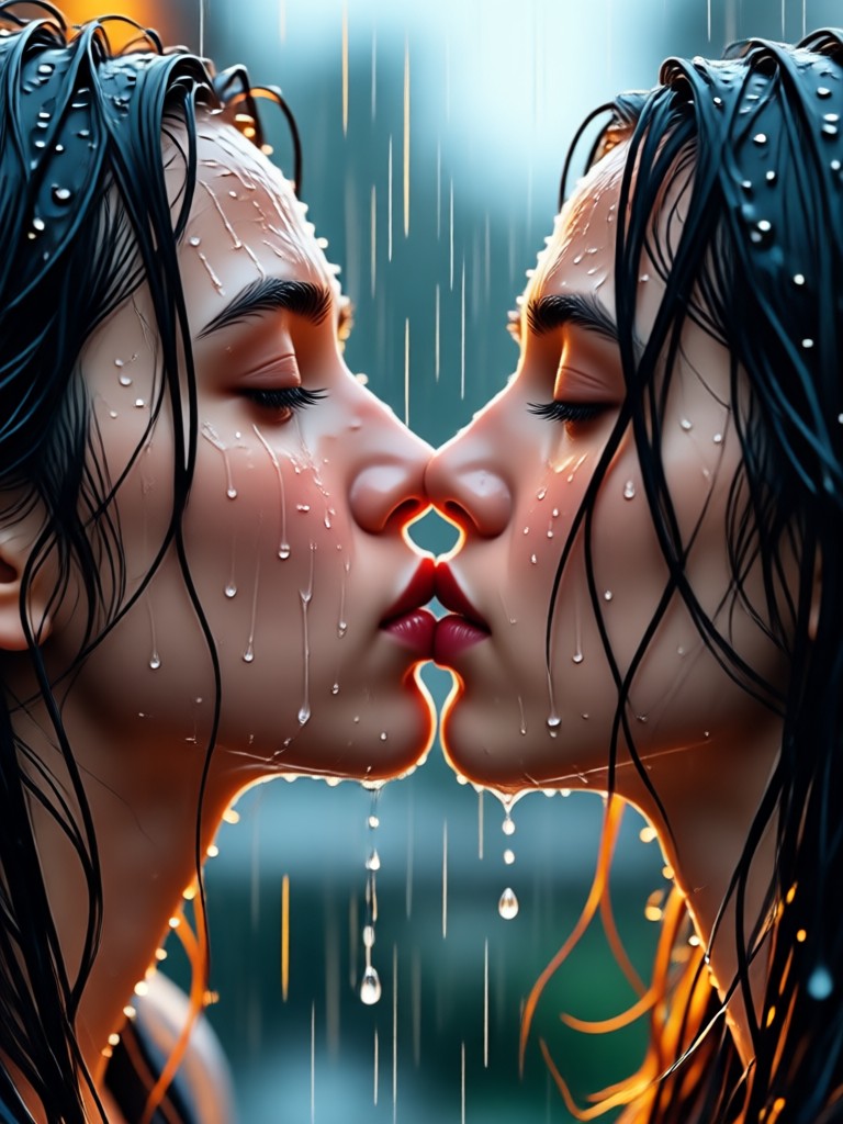 AI kiss video from two portrait photos