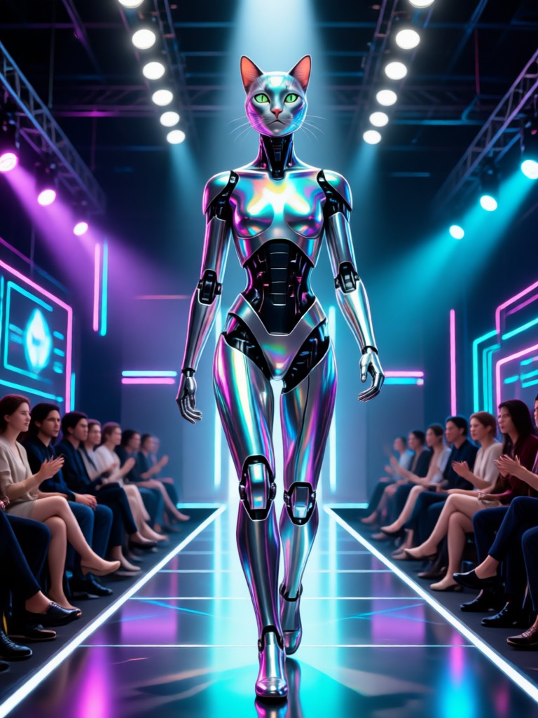 Luxury brand AI catwalk simulation