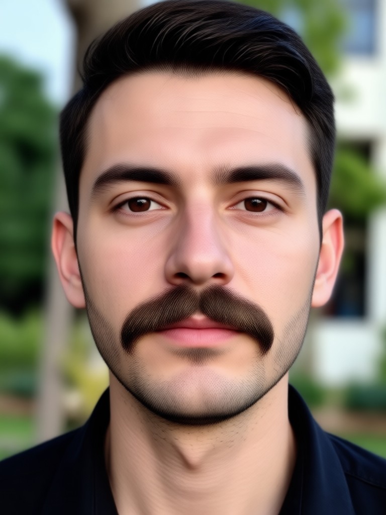Wanita dengan filter kumis palsu lucu dan kacamata