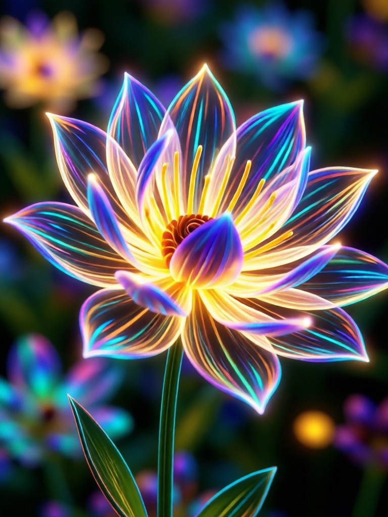 Ocean wave with sparkling light bloom