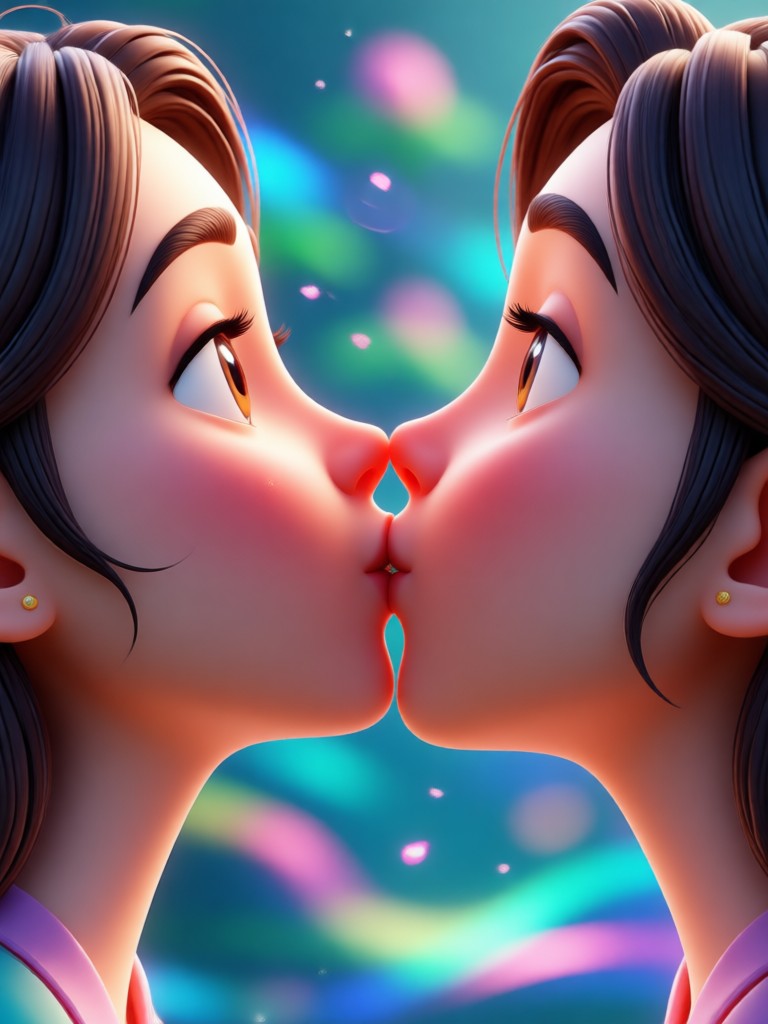 Viral TikTok kiss effect