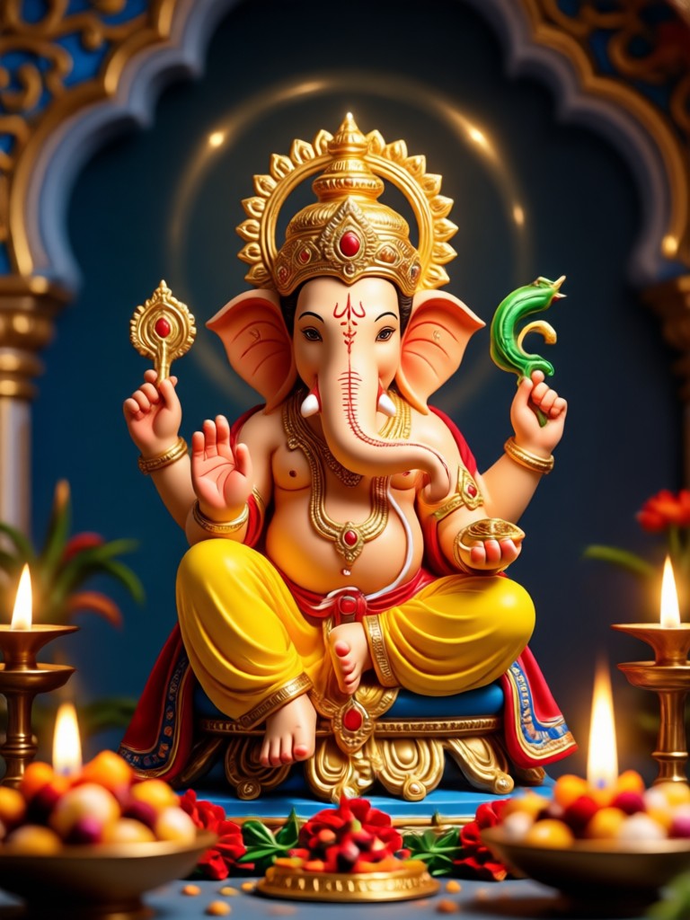 Mobile app showcasing Ganesh Chaturthi AI photo