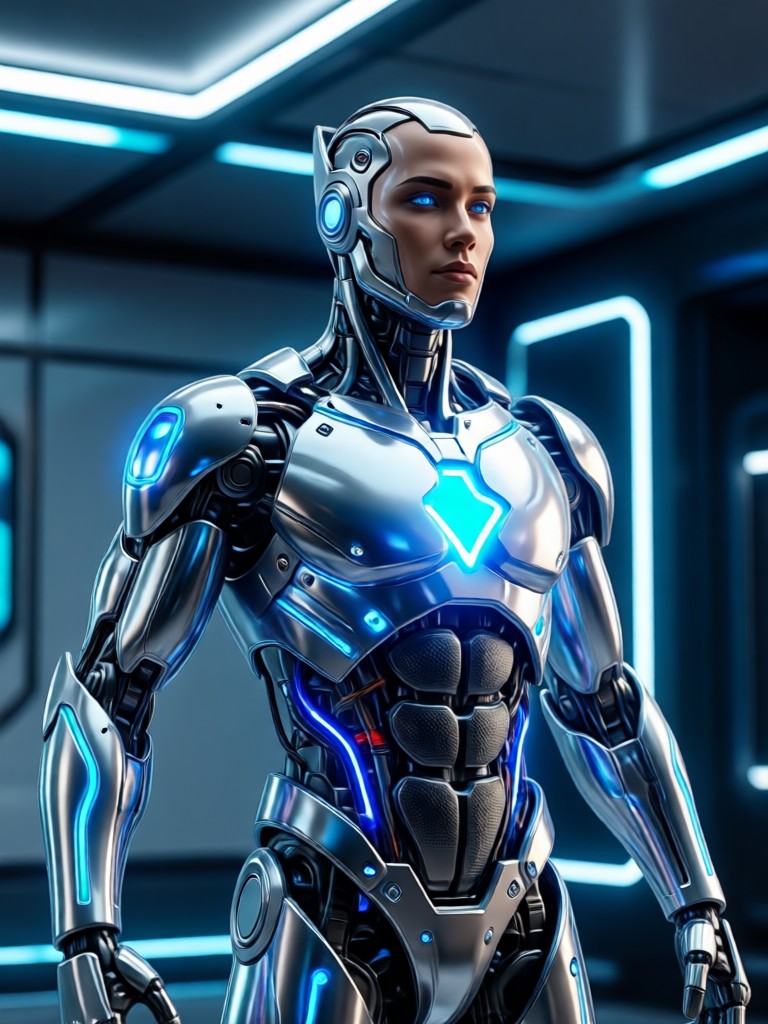 Mythical warrior AI action hero with elemental powers