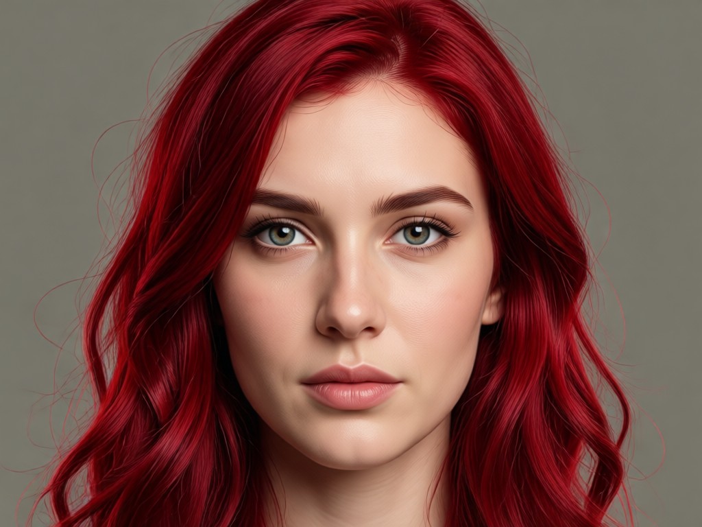 Realistic red hair filter example with natural lighting