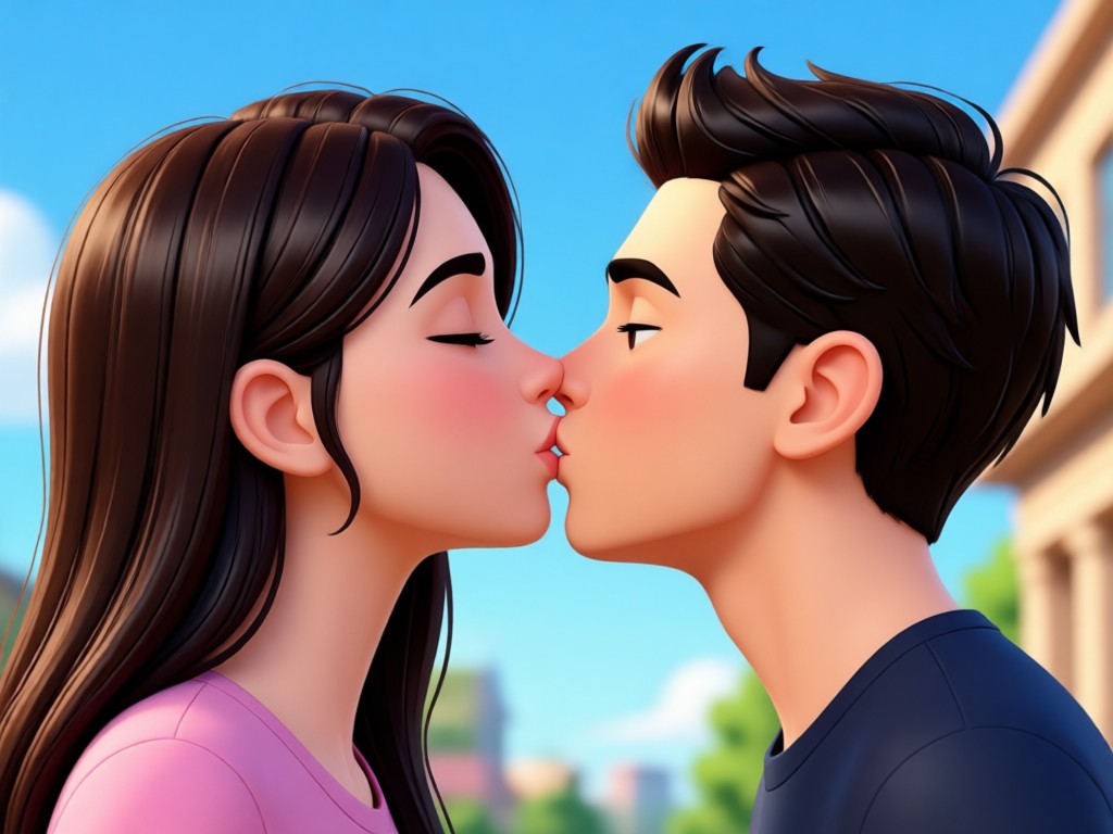 Animasi ciuman realistis hasil AI antar avatar