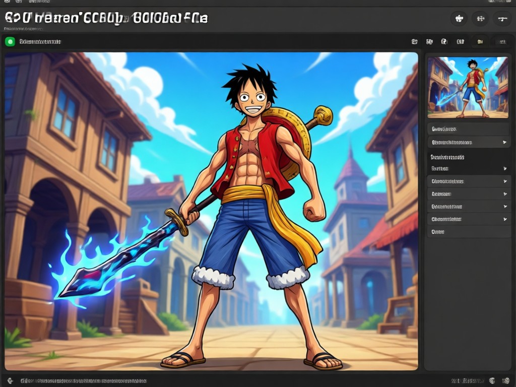 Uma tripulação de piratas de One Piece coesa, gerada por IA