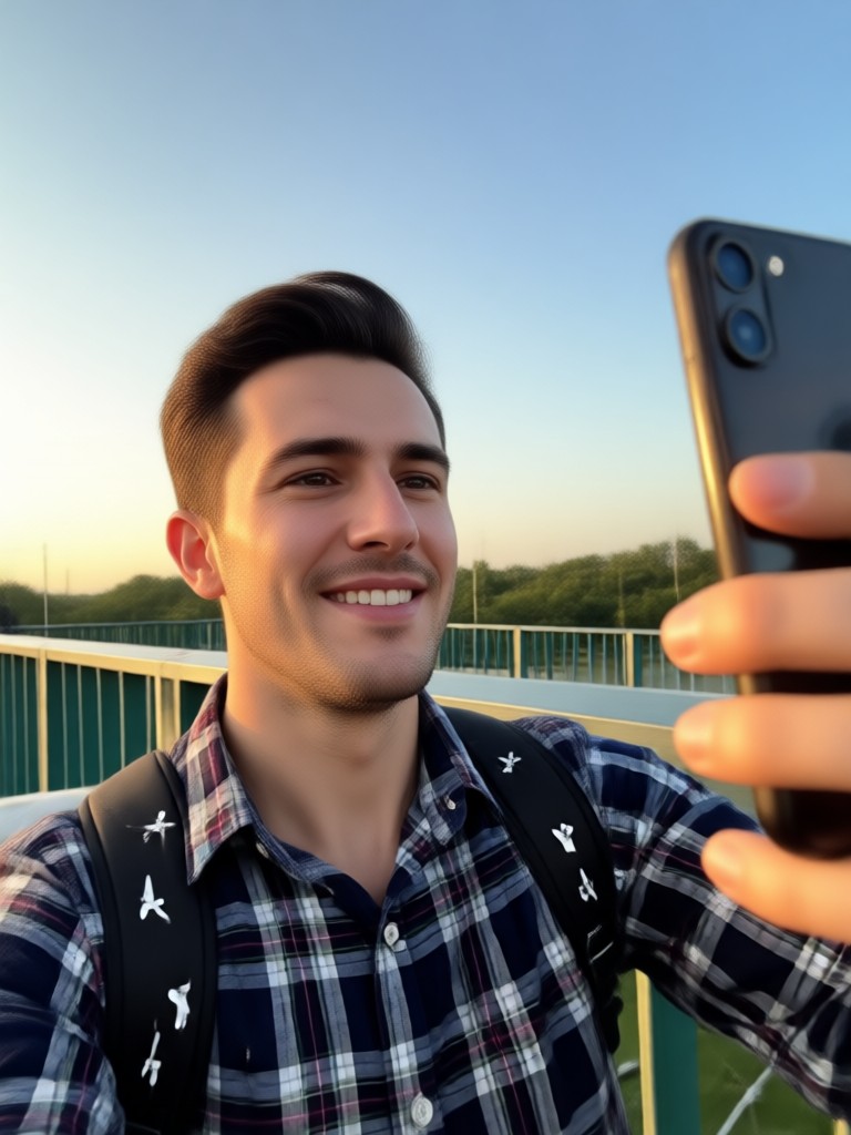 AI celebrity selfie video frame