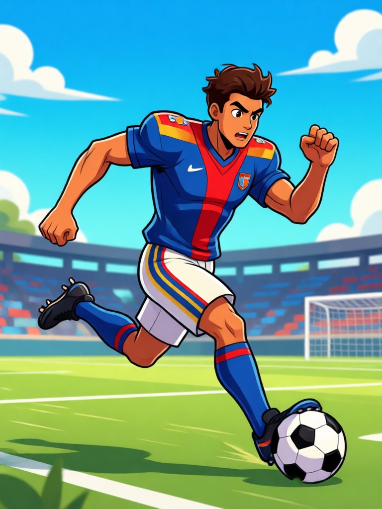 빈티지 스타일 축구 일러스트레이션