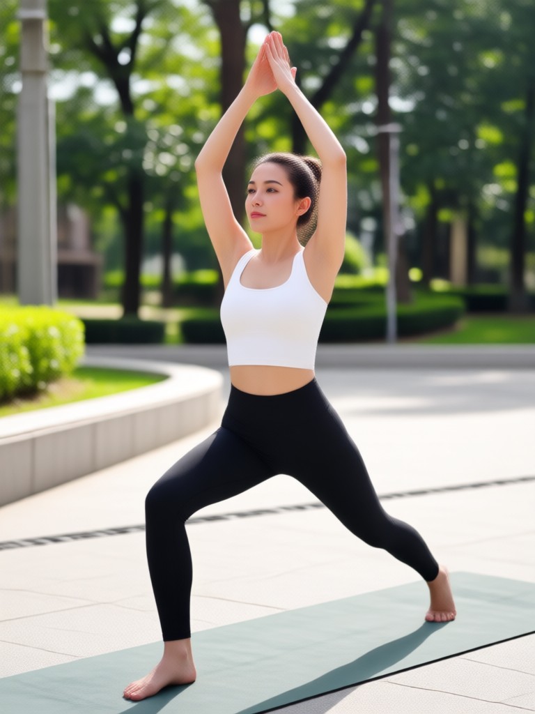 KI-generiertes Neon-Yoga-Outfit