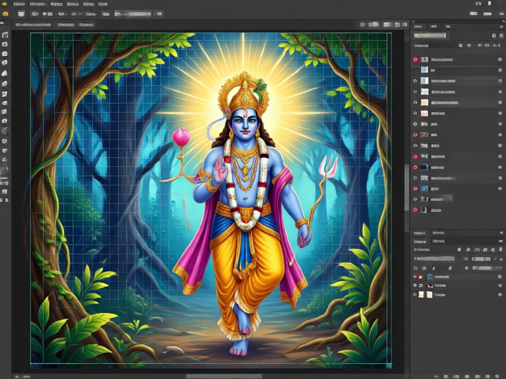 App interface showing easy creation of Krishna AI art
