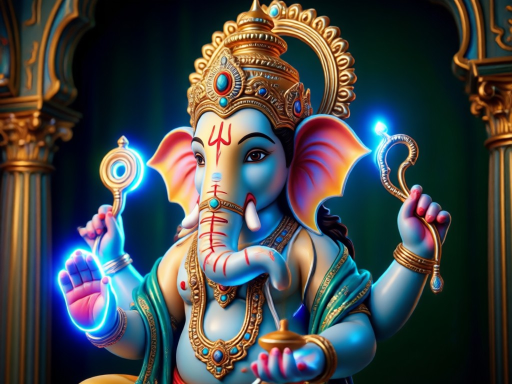 Side-by-side comparison of static Ganpati photo and AI animated video