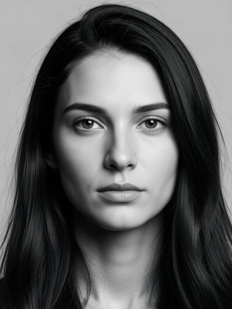 Ethereal black and white portrait effect