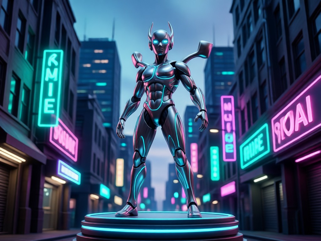 Text prompt turning into a 3D character
