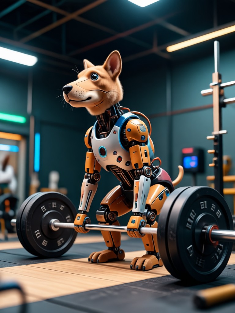Mobile app showcasing animal weightlifting video creation