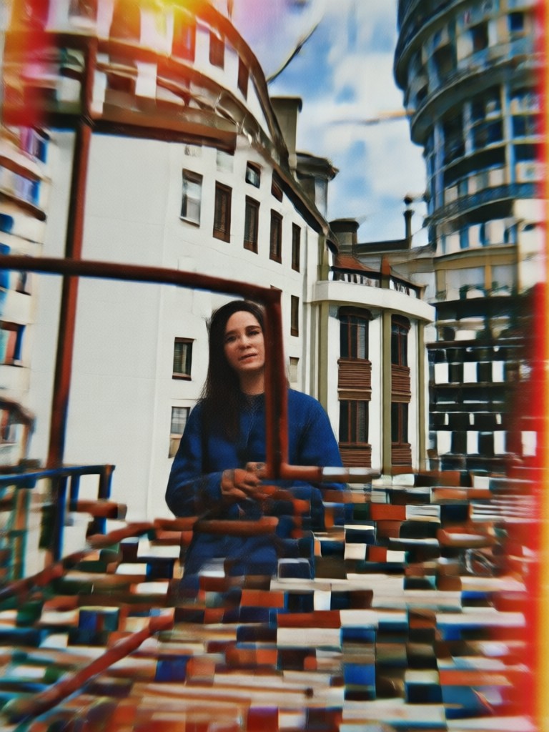 Street photo with grainy film vintage aesthetic