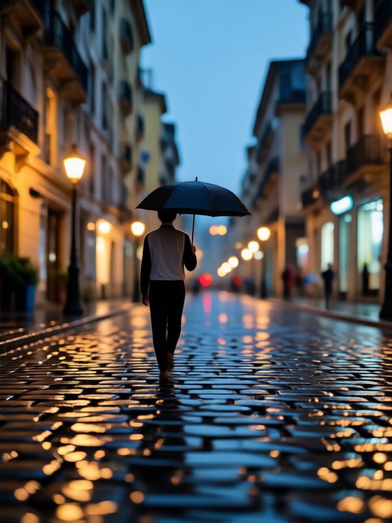 AI created monsoon night video with urban city backdrop