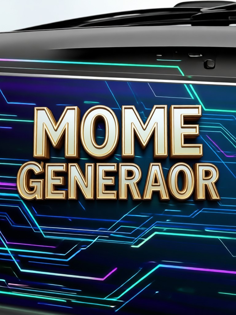 AI generated meme with 3D text effect