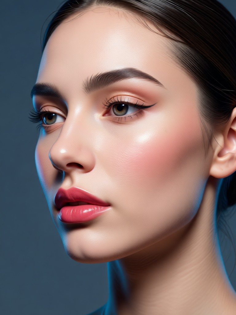 AI generated beautiful woman with sunset backdrop