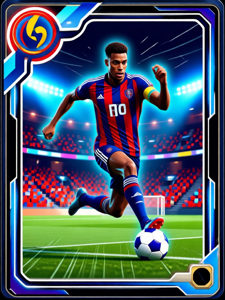 AI football card generator result with dynamic background