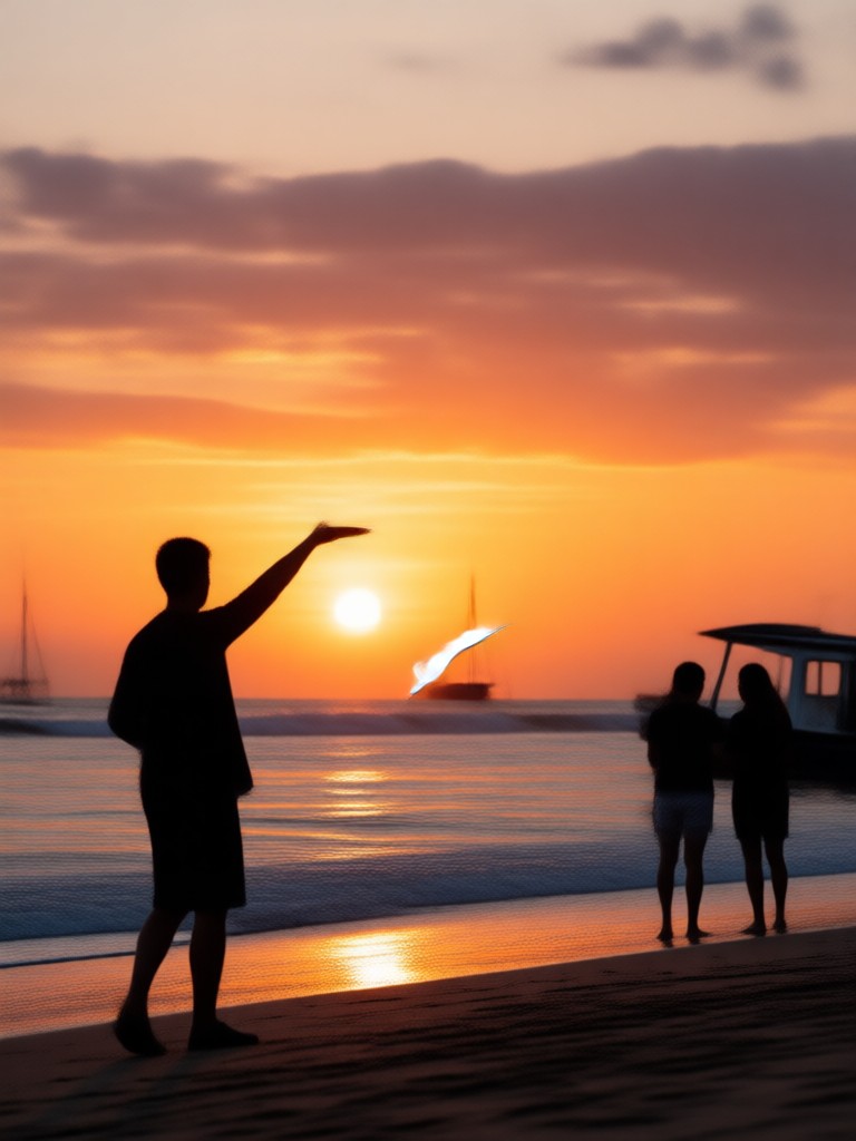Silhouette of a person against a vibrant AI sunset