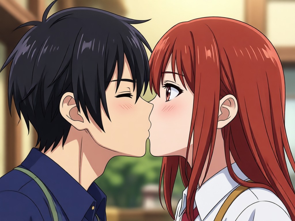 Anime kissing video motion templates