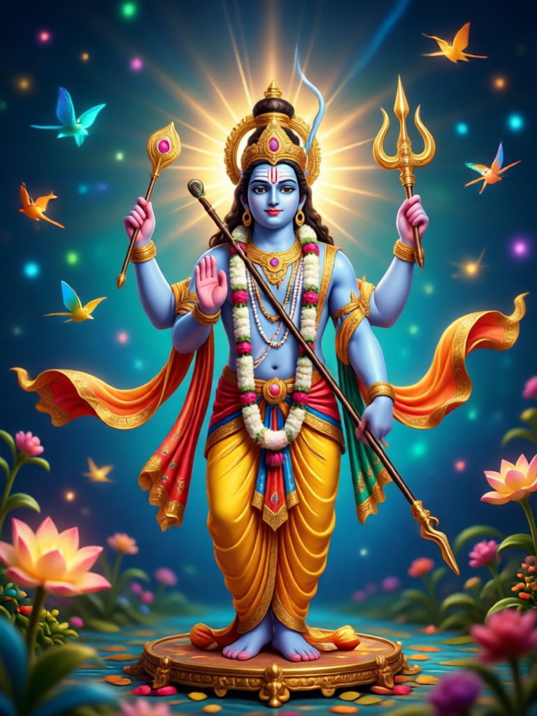 AI generated Radha Krishna duo portrait