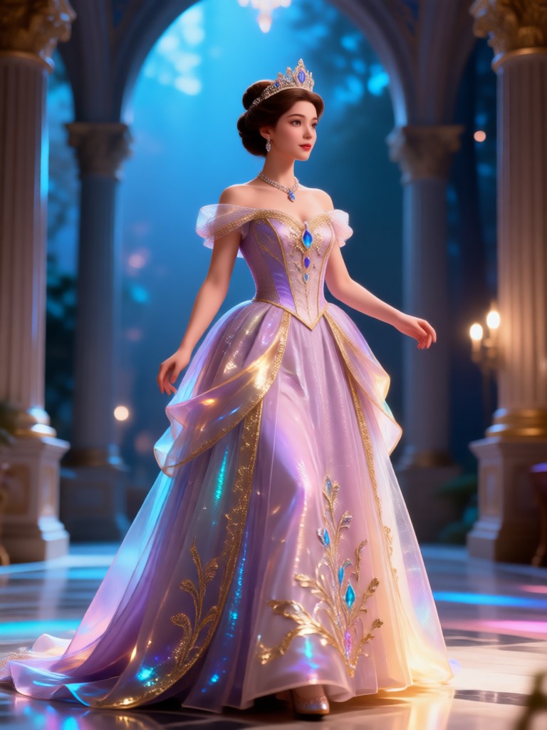 AI Princess Gown Transformation with Sparkles