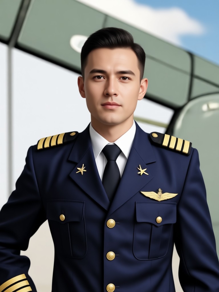 Uniforme de piloto aplicado em diferentes cenários